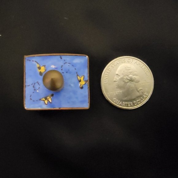 Vintage Miniature Enamel on Copper Teapot - 3 Cat Design - Empress Arts Ltd. - Picture 11 of 16